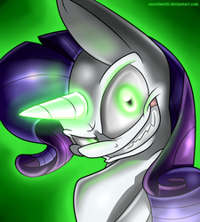 Size: 1024x1140 | Tagged: safe, artist:neoncel, rarity, pony, g4, corrupted, female, glowing eyes, inspirarity, possessed, solo