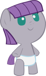 Size: 445x740 | Tagged: safe, artist:megarainbowdash2000, maud pie, g4, baby, baby pie, cute, diaper, female, filly maud pie, foal, maudabetes, solo, younger