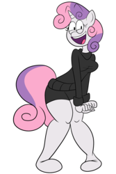 Size: 1999x3000 | Tagged: safe, artist:scobionicle99, sweetie belle, anthro, g4, clothes, female, solo, sweater, turtleneck