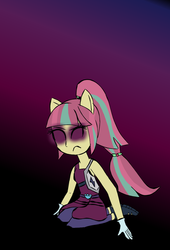 Size: 854x1254 | Tagged: safe, artist:berrypunchrules, sour sweet, equestria girls, g4, my little pony equestria girls: friendship games, clothes, crystal prep academy, crystal prep shadowbolts, female, gloves, kneeling, ponied up, pony ears, ponytail, possessed, shoes, solo