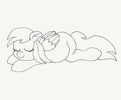 Size: 2649x2190 | Tagged: safe, artist:seenty, derpy hooves, pegasus, pony, g4, chubby, female, high res, mare, monochrome, pregnant, solo