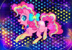 Size: 1111x777 | Tagged: safe, artist:jacky-bunny, pinkie pie, g4, female, rainbow power, solo, watermark