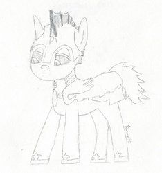 Size: 1077x1152 | Tagged: safe, artist:pommelsketches, oc, oc only, oc:frost windchill, fallout equestria, fallout equestria: the last sentinel, chibi