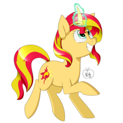 Size: 1600x1600 | Tagged: safe, artist:notenoughapples, sunset shimmer, pony, unicorn, g4, female, magic, solo