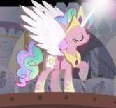 Size: 166x154 | Tagged: safe, pinkie pie, g4, fake horn, fake wings, pinklestia, xk-class end-of-the-world scenario