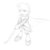 Size: 1000x1000 | Tagged: safe, artist:khorme, oc, oc only, oc:ultramare, earth pony, pony, bipedal, clothes, cosplay, monochrome, puella magi madoka magica, sayaka miki, sketch, solo, sword