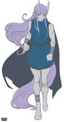 Size: 1000x1900 | Tagged: safe, artist:m@k, maud pie, earth pony, anthro, unguligrade anthro, g4, cloak, clothes, female, muscles, solo