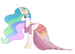 Size: 3500x2500 | Tagged: safe, artist:sky-wrench, princess celestia, pony, g4, make new friends but keep discord, clothes, dress, female, high res, mare, simple background, solo, transparent background, vector