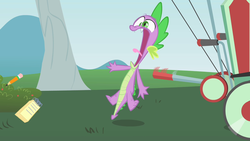 Size: 1280x720 | Tagged: safe, screencap, spike, feeling pinkie keen, g4, notepad, pencil, wild take