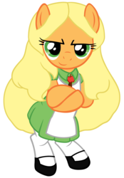 Size: 3000x4320 | Tagged: safe, artist:beavernator, applejack, earth pony, pony, g4, alternate hairstyle, bipedal, clothes, female, simple background, solo, transparent background