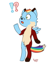 Size: 831x962 | Tagged: safe, artist:forgotten-twilight, part of a set, rainbow dash, oc, oc:borgri, fox, pegasus, anthro, g4, furry, furry oc, furry to pony, male to female, rule 63, shocked, simple background, solo, surprised, transformation, transformation sequence, transgender transformation, transparent background