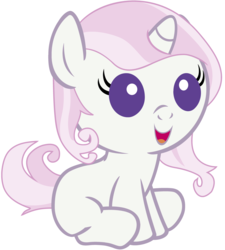 Size: 3600x4000 | Tagged: safe, artist:beavernator, fleur-de-lis, pony, g4, baby, baby pony, cute, female, filly, foal, happy, open mouth, simple background, sitting, smiling, solo, white background