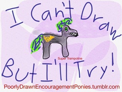 Size: 2048x1536 | Tagged: source needed, safe, artist:super trampoline, oc, oc only, oc:super trampoline, poorly drawn encouragement ponies, 1000 hours in ms paint, cover, delusion, denial, ms paint, text, tumblr