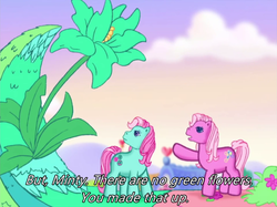 Size: 962x720 | Tagged: safe, screencap, minty, pinkie pie (g3), earth pony, pony, g3, the princess promenade, subtitles