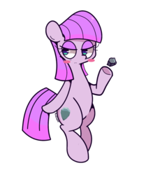 Size: 1280x1463 | Tagged: safe, artist:turtlefarminguy, boulder (g4), maud pie, g4, blushing, female, solo