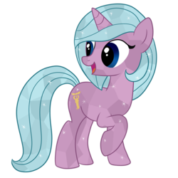 Size: 3800x3800 | Tagged: safe, artist:emera33, idw, radiant hope, crystal pony, pony, g4, my little pony: fiendship is magic, cute, female, high res, horn, mane, open mouth, solo, tail