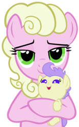 Size: 2600x4200 | Tagged: safe, artist:beavernator, cream puff, millie, earth pony, pony, g4, baby, baby pony, creambetes, cute, daaaaaaaaaaaw, duo, duo female, female, filly, foal, mare, milliebetes, mother and child, mother and daughter, simple background, white background