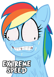 Size: 636x900 | Tagged: safe, artist:curtsibling, rainbow dash, pony, g4, bloodshot eyes, derp, drug use, female, mare, solo, speed (drugs), sweat, vein, wat