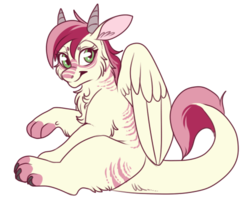 Size: 500x425 | Tagged: safe, artist:lulubell, roseluck, dragon, g4, dragonified, female, simple background, solo, species swap, transparent background