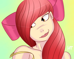 Size: 1280x1024 | Tagged: safe, artist:hansboyardee, apple bloom, human, g4, female, humanized, solo