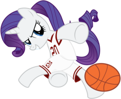 Size: 7300x6000 | Tagged: safe, artist:caliazian, rarity, pony, unicorn, g4, absurd resolution, basketball, clothes, female, jersey, mare, simple background, solo, sports, transparent background