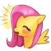Size: 100x100 | Tagged: safe, artist:pohwaran, fluttershy, g4, female, happy, icon, picture for breezies, simple background, solo, transparent background