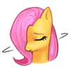 Size: 100x100 | Tagged: safe, artist:pohwaran, fluttershy, g4, female, icon, picture for breezies, shaking, simple background, solo, transparent background