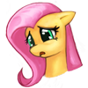 Size: 100x100 | Tagged: safe, artist:pohwaran, fluttershy, g4, female, icon, picture for breezies, sad, simple background, solo, transparent background