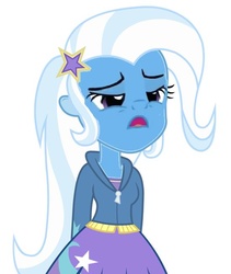 Size: 551x654 | Tagged: safe, edit, trixie, equestria girls, g4, clothes, face edit, female, shirt, solo, why