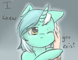 Size: 1024x788 | Tagged: safe, artist:liraknows, lyra heartstrings, human, pony, g4, crying, hand, humie, lyra's humans