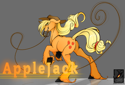 Size: 3675x2516 | Tagged: safe, artist:phoeberia, applejack, g4, female, high res, lasso, solo, unshorn fetlocks