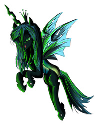 Size: 2861x3739 | Tagged: safe, artist:itsnotdaijoubu, queen chrysalis, changeling, changeling queen, g4, crown, female, high res, jewelry, regalia, solo