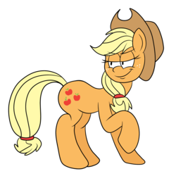 Size: 3000x3000 | Tagged: safe, artist:scobionicle99, applejack, earth pony, pony, g4, female, high res, mare, raised hoof, simple background, smug, solo, transparent background