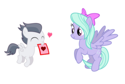 Size: 1124x756 | Tagged: safe, artist:lunaticdawn, flitter, rumble, pegasus, pony, g4, colt, female, heart, male, mare, ship:flitterumble, shipping, simple background, straight, straight shota, transparent background