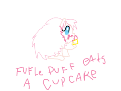 Size: 566x425 | Tagged: safe, artist:erinflower239, oc, oc only, oc:fluffle puff, cupcake, solo