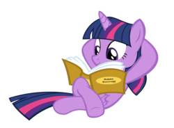 Size: 1280x941 | Tagged: safe, artist:kuren247, twilight sparkle, alicorn, pony, g4, book, crossed legs, ecology, female, mare, reading, simple background, solo, transparent background, twilight sparkle (alicorn), vector