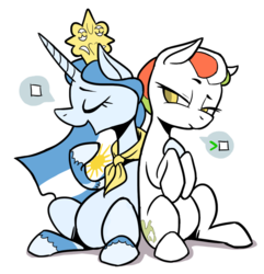 Size: 987x1023 | Tagged: artist needed, safe, edit, oc, oc only, oc:princess argenta, oc:princess stivalia, pony, /yeh/, argentina, argentina is white, italy, nation ponies, ponified, simple background, transparent background, ya es hora