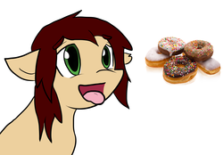 Size: 5652x3932 | Tagged: safe, artist:candel, oc, oc only, oc:candlelight, pony, donut, solo