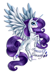 Size: 1600x2200 | Tagged: safe, artist:rubypm, rarity, alicorn, pony, g4, alicornified, element of generosity, female, jewels, race swap, raricorn, simple background, solo, transparent background
