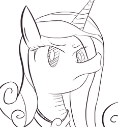 Size: 1300x1400 | Tagged: safe, artist:flutteriot, princess cadance, g4, female, monochrome, solo