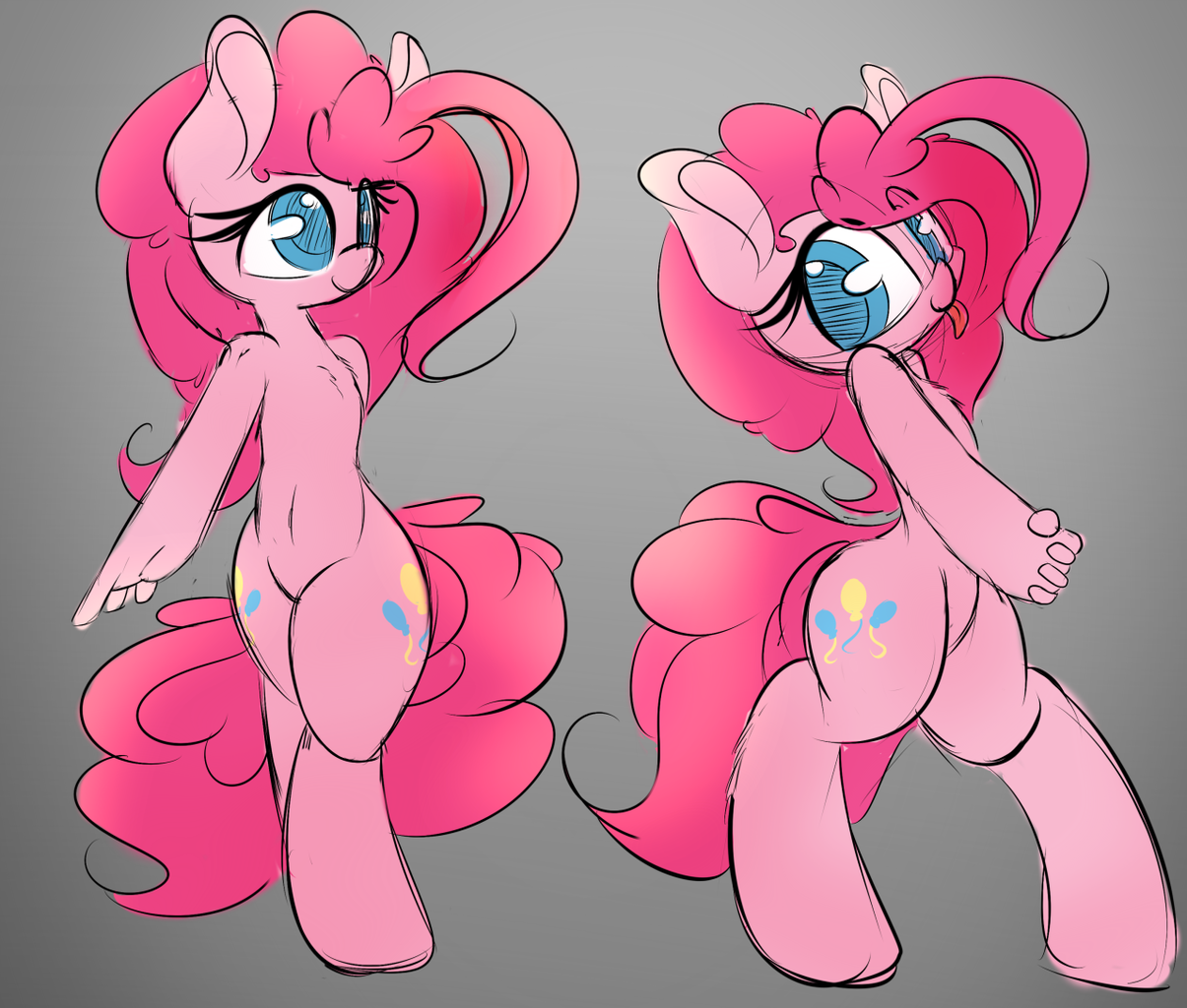 962256 Safe Artist Madacon Pinkie Pie Anthro Unguligrade Anthro