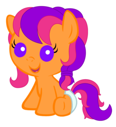 Size: 2200x2400 | Tagged: safe, artist:beavernator, scootaloo (g3), g3, g3.5, g4, baby, diaper, female, foal, g3.5 to g4, generation leap, solo