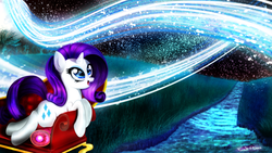 Size: 1280x720 | Tagged: safe, artist:finalaspex, rarity, g4, couch, female, magic, night, river, solo