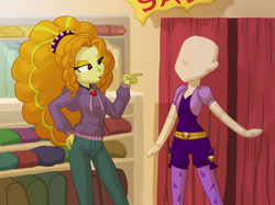 Size: 1111x830 | Tagged: safe, artist:carnifex, adagio dazzle, equestria girls, g4, my little pony equestria girls: rainbow rocks, clothes, equestria girls outfit, female, hoodie, jewelry, mannequin, origin story, pendant, solo