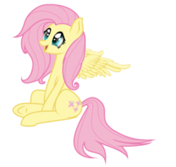 Size: 760x720 | Tagged: safe, artist:finalaspex, fluttershy, g4, female, simple background, sitting, smiling, solo, transparent background, underhoof, vector