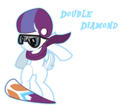 Size: 7776x7088 | Tagged: safe, artist:fonypony, double diamond, earth pony, pony, g4, absurd resolution, clothes, goggles, helmet, male, scarf, snowboard, solo, stallion