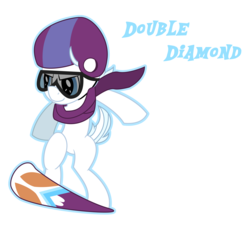 Size: 7776x7088 | Tagged: safe, artist:fonypony, double diamond, earth pony, pony, g4, absurd resolution, clothes, goggles, helmet, male, scarf, simple background, snowboard, solo, stallion, transparent background