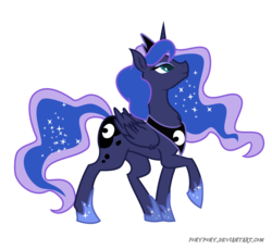 Size: 2436x2230 | Tagged: safe, artist:fonypony, artist:stepandy, color edit, princess luna, g4, colored, female, high res, simple background, solo, transparent background, vector