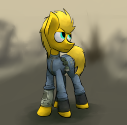 Size: 1280x1259 | Tagged: safe, artist:marsminer, oc, oc only, oc:jamme, fallout equestria, explosion, male, solo