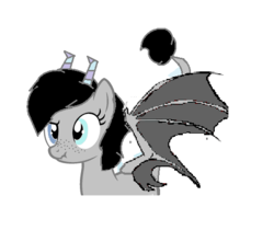 Size: 517x457 | Tagged: safe, artist:moonrose10, oc, oc only, oc:lunarflare shadowspeck, dragon, pony, solo